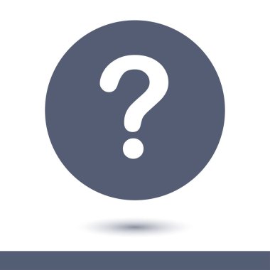 Soru işareti işareti simgesi. Yardım simgesi. SSS işareti. Düz tasarım stili. 