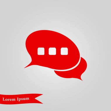 Sohbet düz Icon.Badge tartışma, diyalog, yazışma karakter.