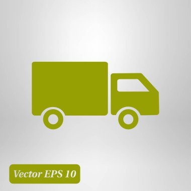 Teslimat kamyonu işareti simgesi. Kargo van sembolü. Sevk irsaliyelerini ve ücretsiz teslim. Düz stil. Vektör.