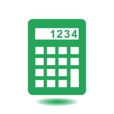 Hesap makinesi simge. Maliyet fiyatını hesaplamak. Düz tasarım stili. 