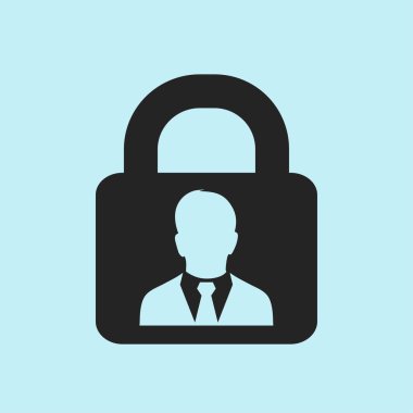 Kullanıcı oturum açma kimlik doğrulama simgesi. Düz tasarım stili.