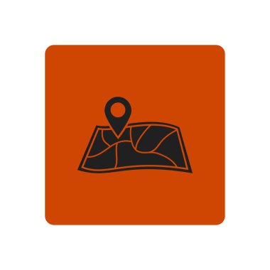 harita ve PIN, vektör çizim basit simgesi