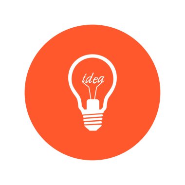 Işık lamba işareti simgesi. Fikir sembolü. Düz tasarım stili.