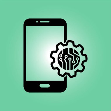 Teknolojik aygıt elektronik devre. Teknoloji düzeni kare simgesi. 