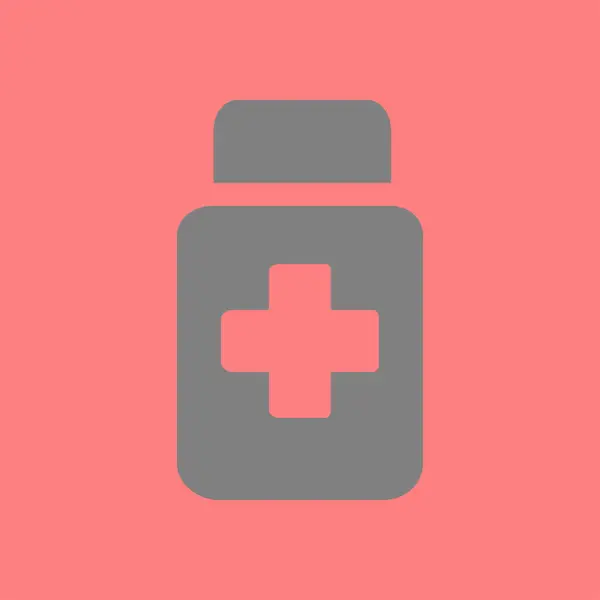 Значок Лекарствами Упакуйте Таблетки Плоский Дизайн — стоковый вектор