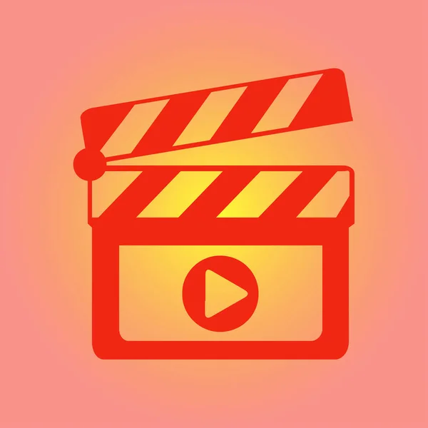 Ταινία Maker Clapper Εικονίδιο Του Σκάφους Επίπεδη Σχεδίαση Στυλ — Διανυσματικό Αρχείο