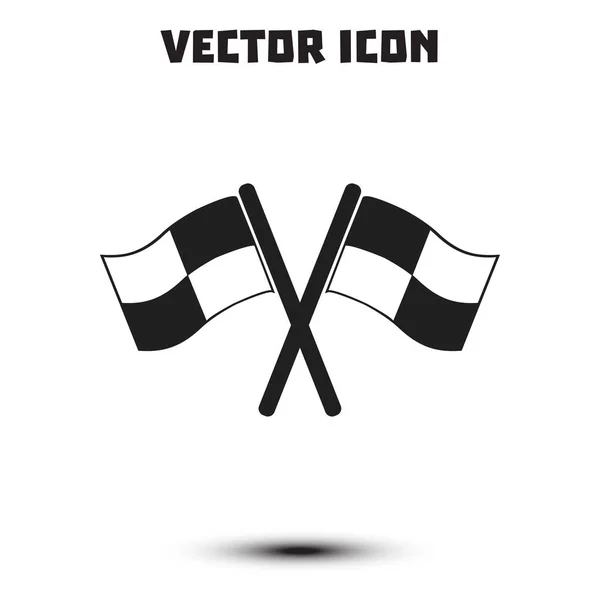 Flag Icon Location Marker Symbol Checkered Flags Sign Flat Design — Stock Vector