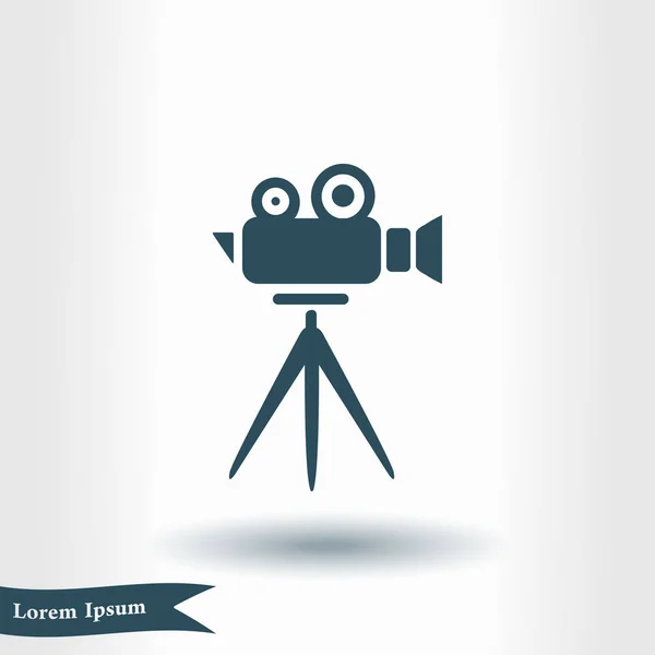 Cinema Camera Icon Flat Design Style Vector — Stock Vector