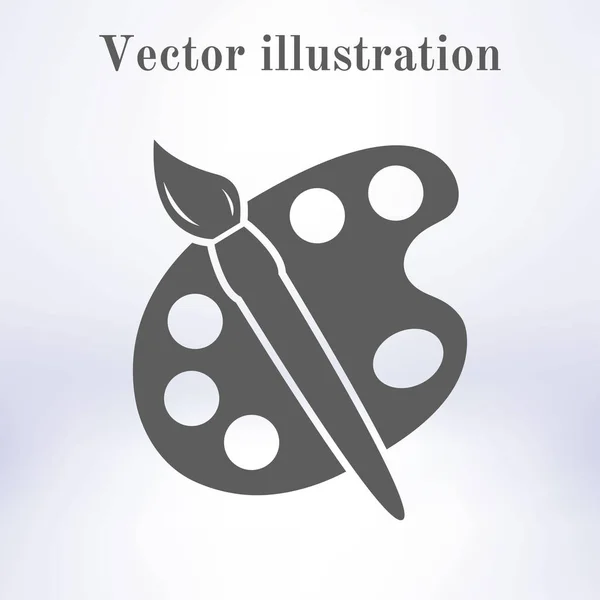 Кисть Иконкой Палитры Плоский Дизайн — стоковый вектор