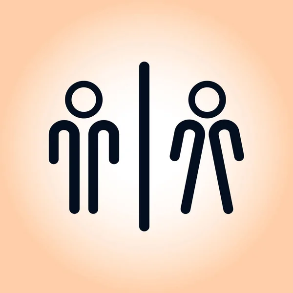 Icône Signe Toilettes Pour Hommes Femmes Conception Plate — Image vectorielle