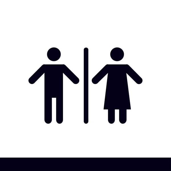 Icono Signo Baño Masculino Femenino Diseño Plano — Archivo Imágenes Vectoriales