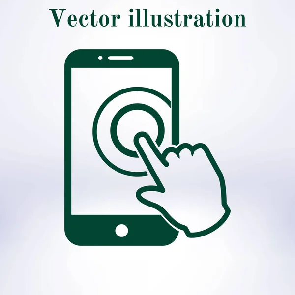 Αγγίξτε Εικονίδιο Οθόνης Smartphone Σημάδι Χέρι Του Δείκτη Σύμβολο Επίπεδη — Διανυσματικό Αρχείο