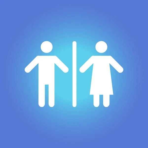 Skylt Ikonen Manliga Och Kvinnliga Toalett Platt Design — Stock vektor