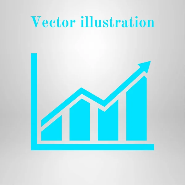 Infographic Chart Icon Growing Graph Simbol Flat Design Style — Stock Vector