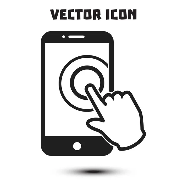 Écran Tactile Smartphone Signe Icône Symbole Pointeur Style Design Plat — Image vectorielle