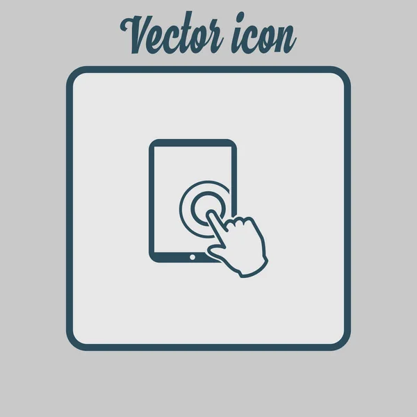 Pantalla Táctil Icono Signo Tableta Mano Puntero Símbolo — Vector de stock