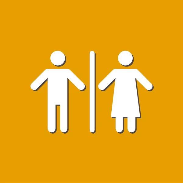 Sign Icon Male Female Toilet Flat Design — Stock Vector