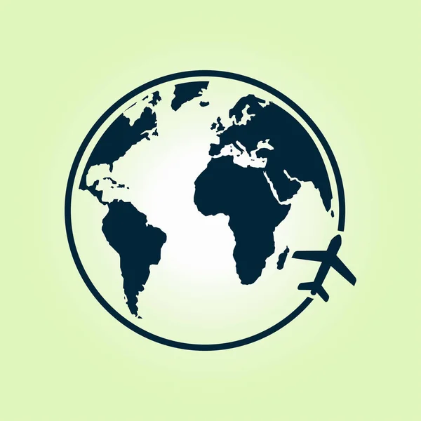 飛行機アイコン旅行 世界一周旅行 フラットなデザイン スタイル — ストックベクタ