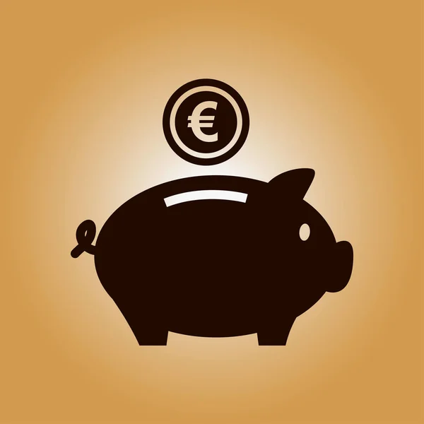 Piggy Bank Pictogram Pictograph Van Moneybox Platte Ontwerp — Stockvector