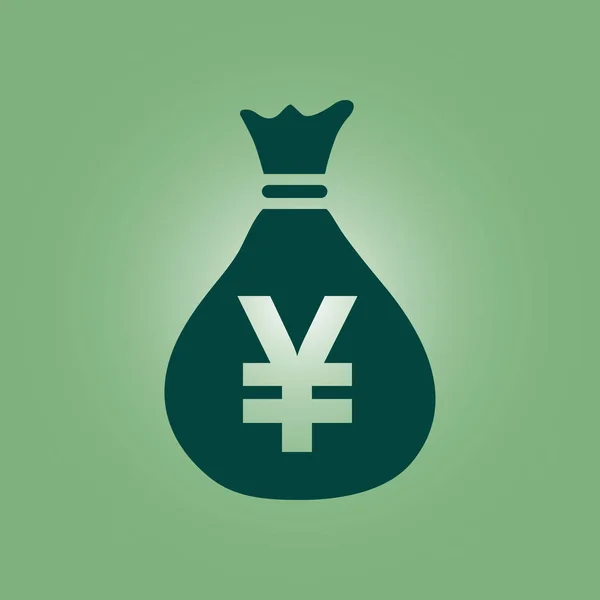 Yen Jpy Toespraak Bubble Valutasymbool Platte Ontwerpstijl — Stockvector