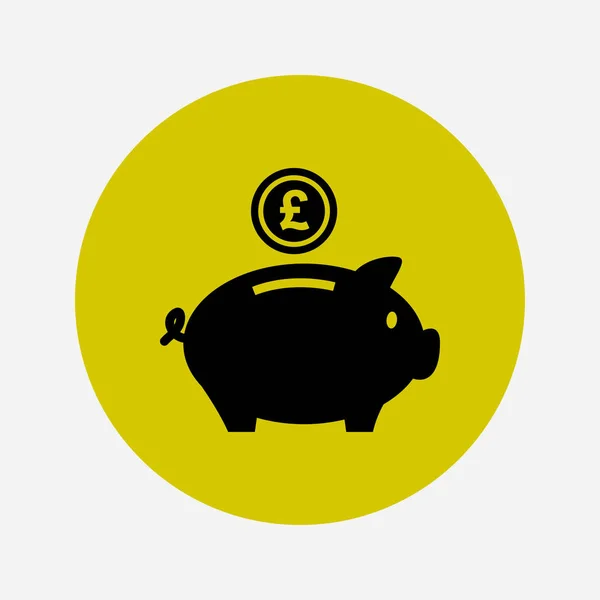 Piggy Bank Icon Pictograph Moneybox Flat Design — Stock Vector