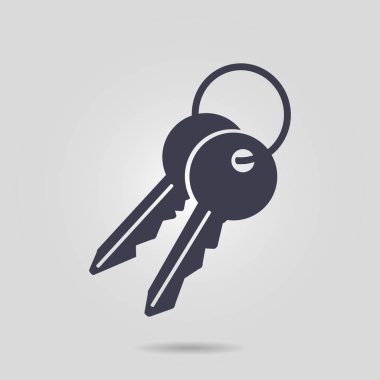 Anahtar simgesi. Kilit simgesi. Güvenlik işareti. Düz tasarım stili.