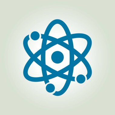 Atom işareti simgesi. Atom bölümü simgesi. Düz tasarım stili.