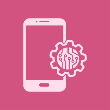 Teknolojik aygıt elektronik devre. Teknoloji düzeni kare simgesi. 