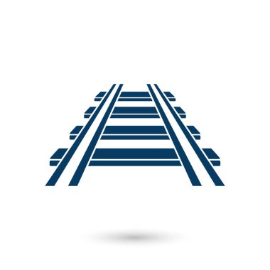 Demiryolu simgesi. İşareti tren. Parça yolu sembolü.  
