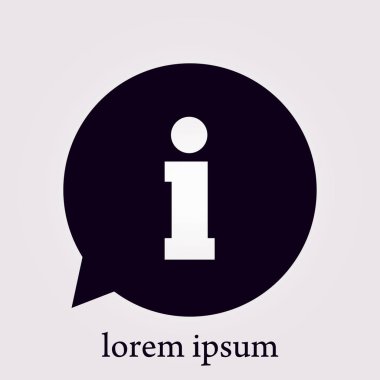 Bilgi: konuşma balonu sembolü. Düz tasarım stili