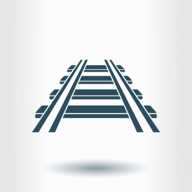 Demiryolu simgesi. İşareti tren. Parça yolu sembolü.  