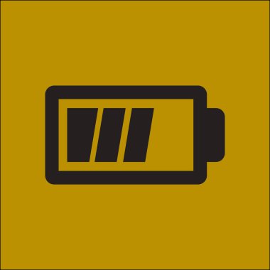 Pil şarj simge vektör. Düz tasarım stili.