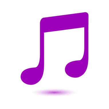 Müzik Not simgesi. Karakter dinleme şarkı. Düz tasarım stili.