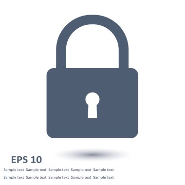 Kilit simgesi. Kullanıcı oturum açma kimlik doğrulama simgesi. Düz tasarım stili. 