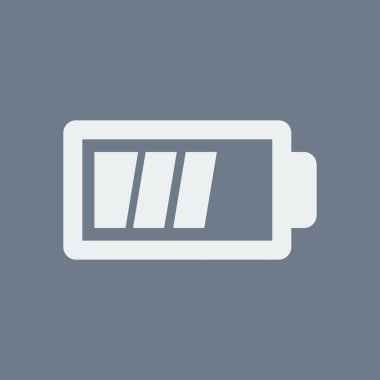 Pil şarj simge vektör. Düz tasarım stili.