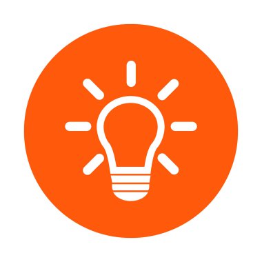 Işık lamba işareti simgesi. Fikir sembolü. Yaratıcı düşünme ve iş fikri.