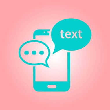 Mobil sohbet simgesi. Cep telefonu Web sohbet ve iletişim temsil eden.