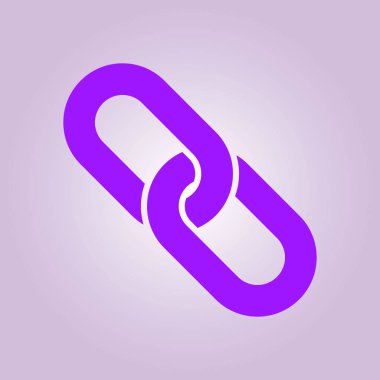 Bağlantı tek simge. Zincir bağlantı simgesi. Kaynağına bağlantı simgesi.