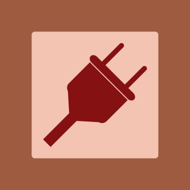 Vektör elektrik prizinden sembolü. Web düz simgesi.