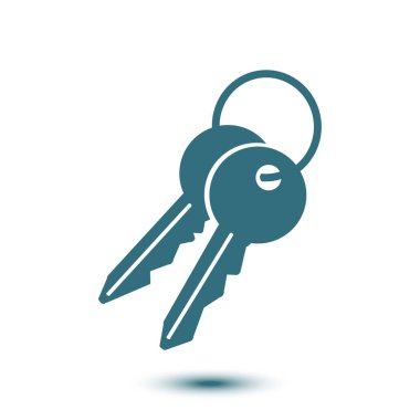 Anahtar simgesi. Kilit simgesi. Güvenlik işareti. Düz tasarım stili.