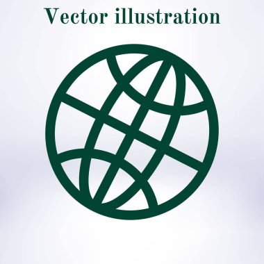 Küre simgesi. Düz tasarım stili dünya vektör simgeler.