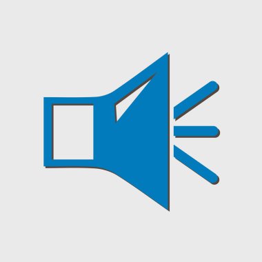 Hoparlör simgesi. Hoparlör ses işareti simgesi. Sembol ses. Düz tasarım stili. 