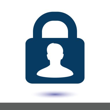 Kullanıcı oturum açma kimlik doğrulama simgesi. Düz tasarım stili.