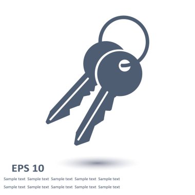 Anahtar simgesi. Kilit simgesi. Güvenlik işareti. Düz tasarım stili.