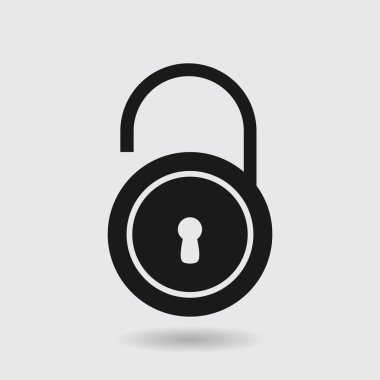 asma kilit, vektör çizim basit simgesi