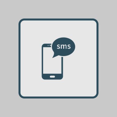 Akıllı telefon e-posta veya sms simgesi. Mobil posta işareti simgesi.