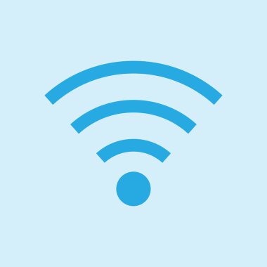 WiFi sembolü. Vektör kablosuz ağ kutsal kişilerin resmi. Düz tasarım stili.