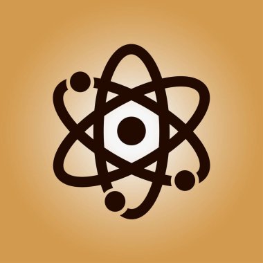 Atom işareti simgesi. Atom bölümü simgesi. Düz tasarım stili.