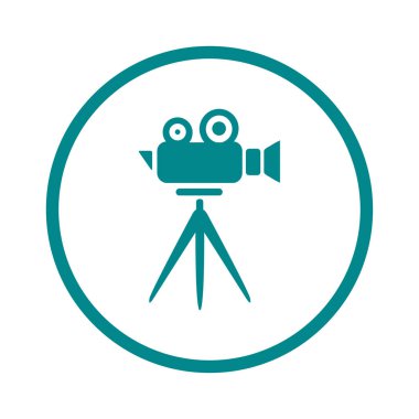 Sinema kamera simgesi. Düz tasarım stili. Vektör.