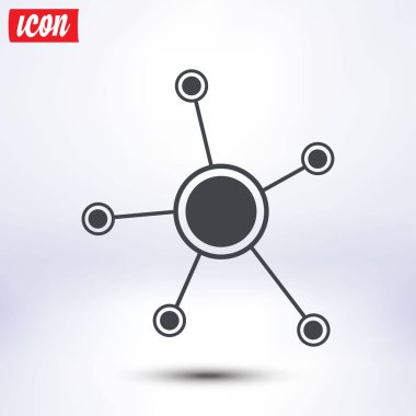 Sosyal ağ tek simge. Küresel teknoloji. İş sosyal bağlantıları ağ.